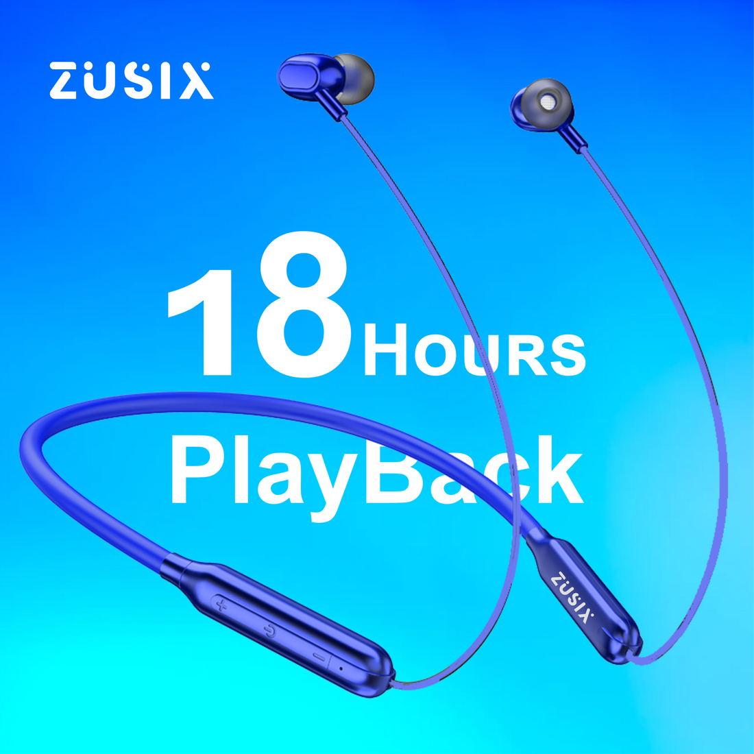 Zusix Storm 440 with 18 Hours Music Time In-Ear Wireless Neckband v5.3 Bluetooth Headset