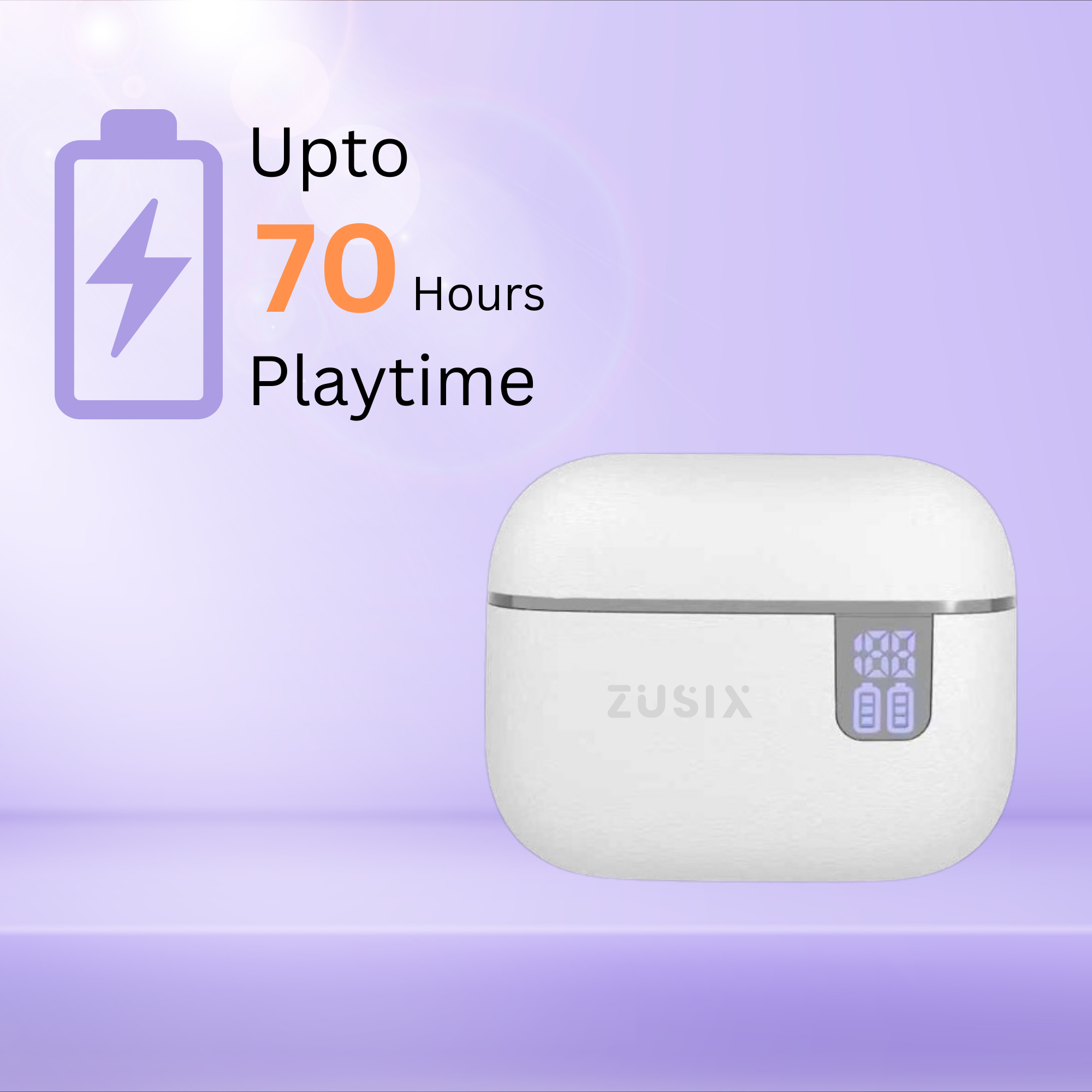 Zusix AuraPods 310 Truly Wireless Earbuds (TWS) with 70H Playtime, Deep Bass Bluetooth
