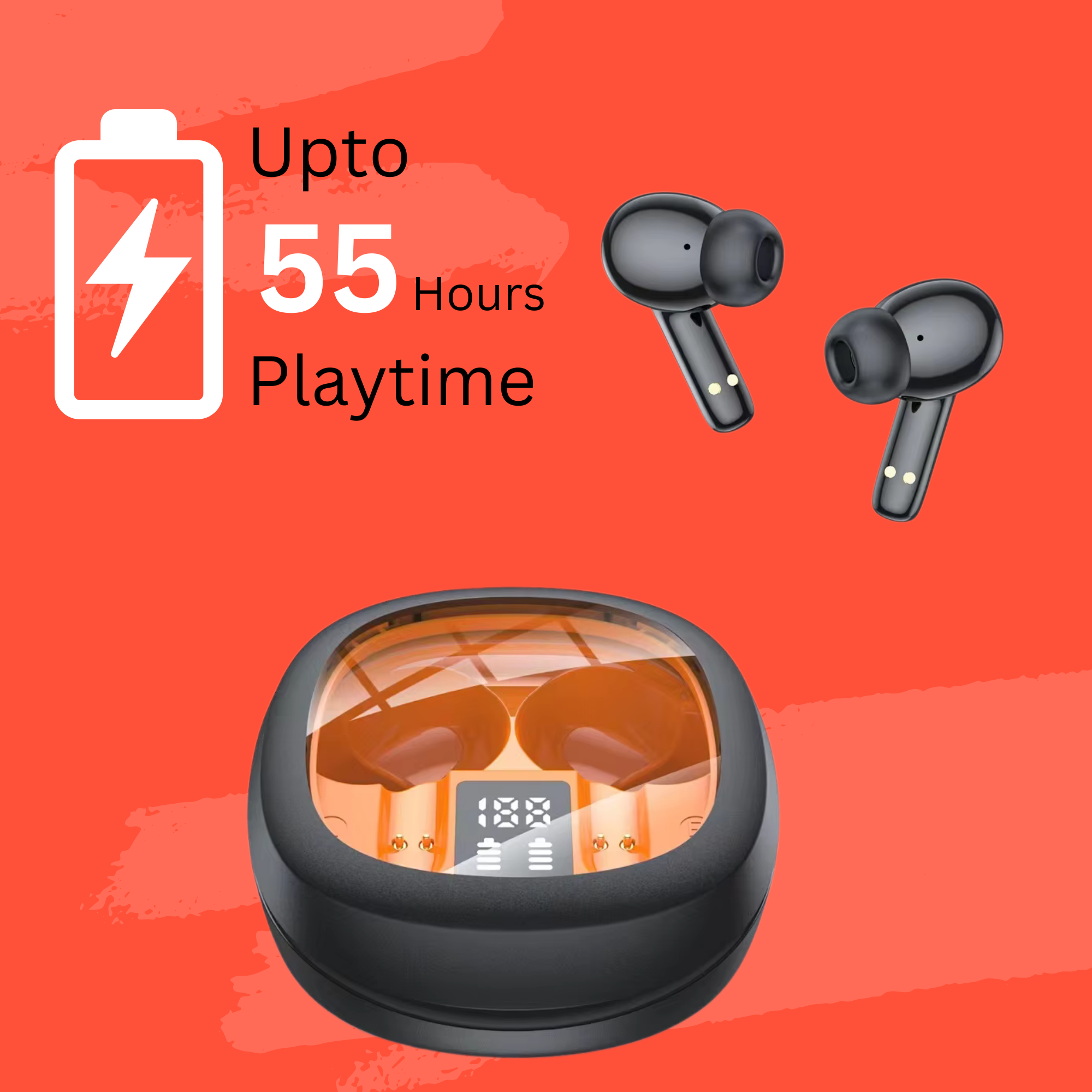 Zusix AuraPods 245 Truly Wireless Earbuds (TWS) with 55H Playtime, Deep Bass Bluetooth