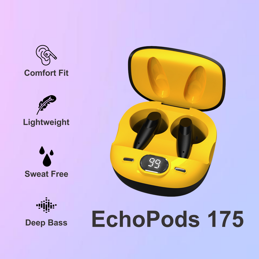 Zusix EchoPods 175 with 40 Hours Music Time True Wireless Bluetooth