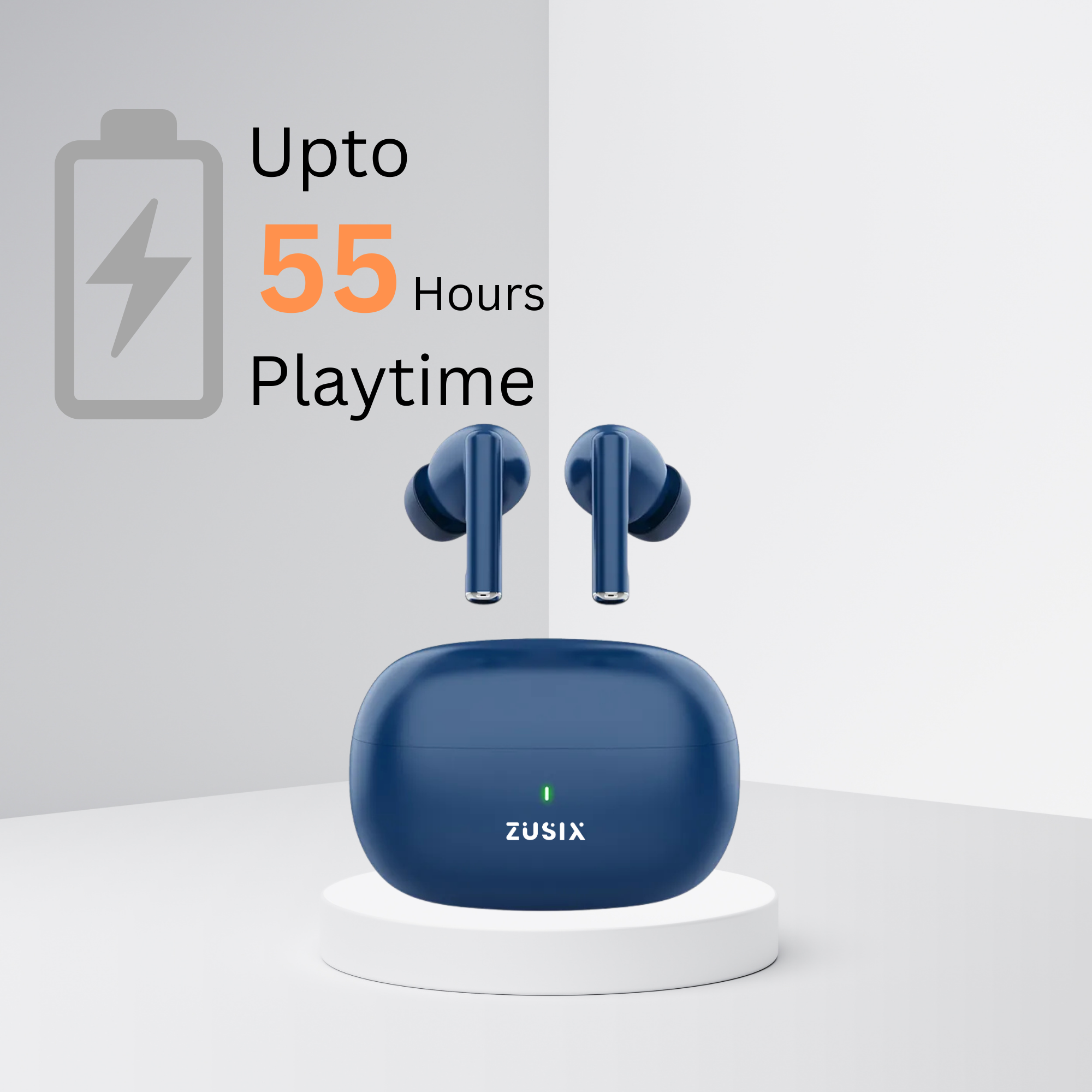 Zusix AuraPods 180 Truly Wireless Earbuds (TWS) with 55H Playtime, Deep Bass Bluetooth