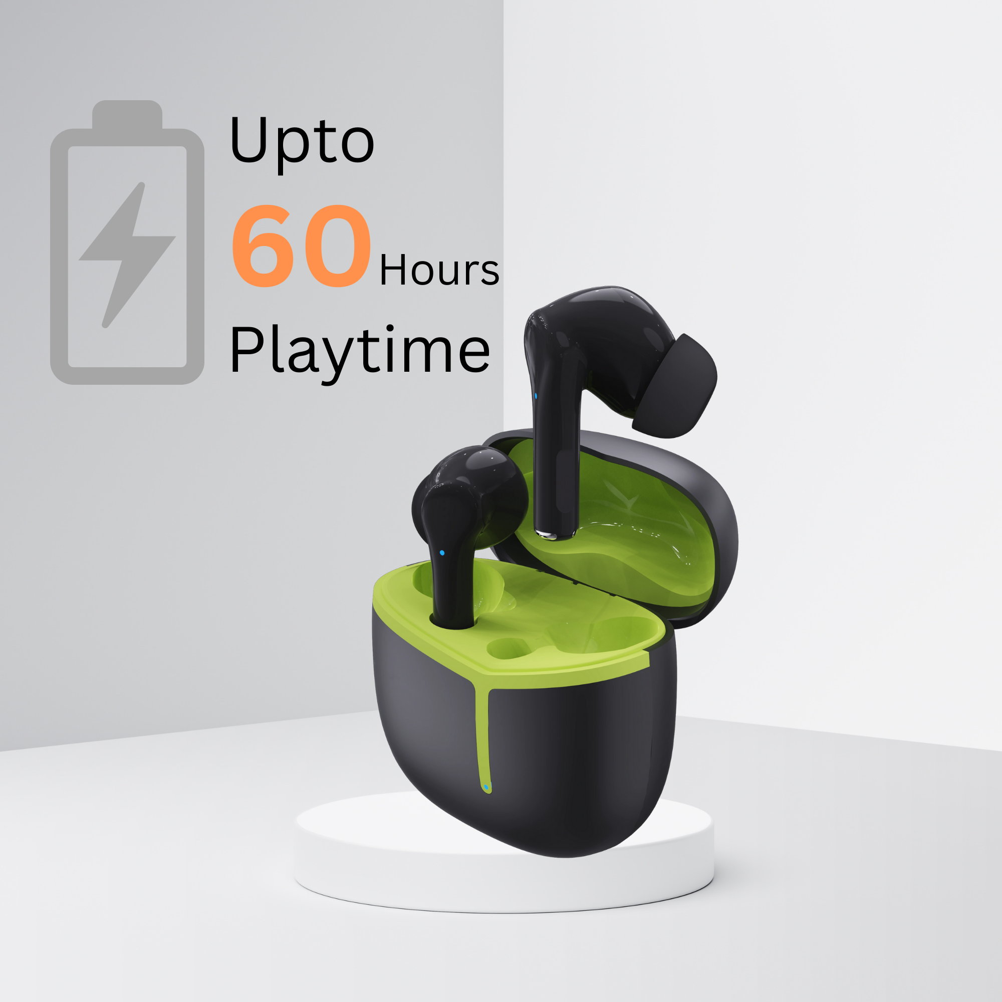Zusix LuxPods 55 TWS Earbuds with 60H Playtime, Deep Bass, HD Mic with ENC Bluetooth