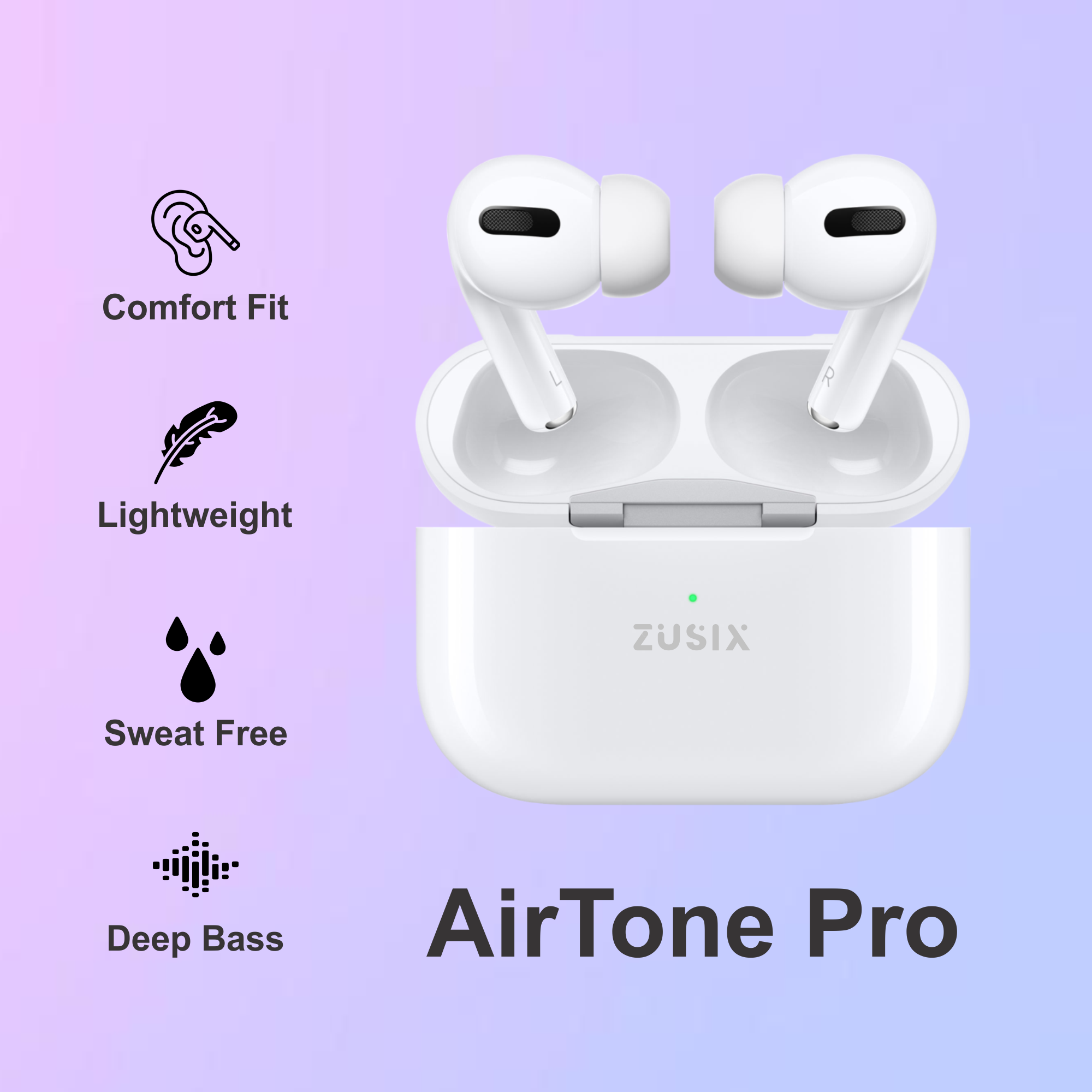 Zusix AirTone Pro with 40 Hours Music Time True Wireless Bluetooth