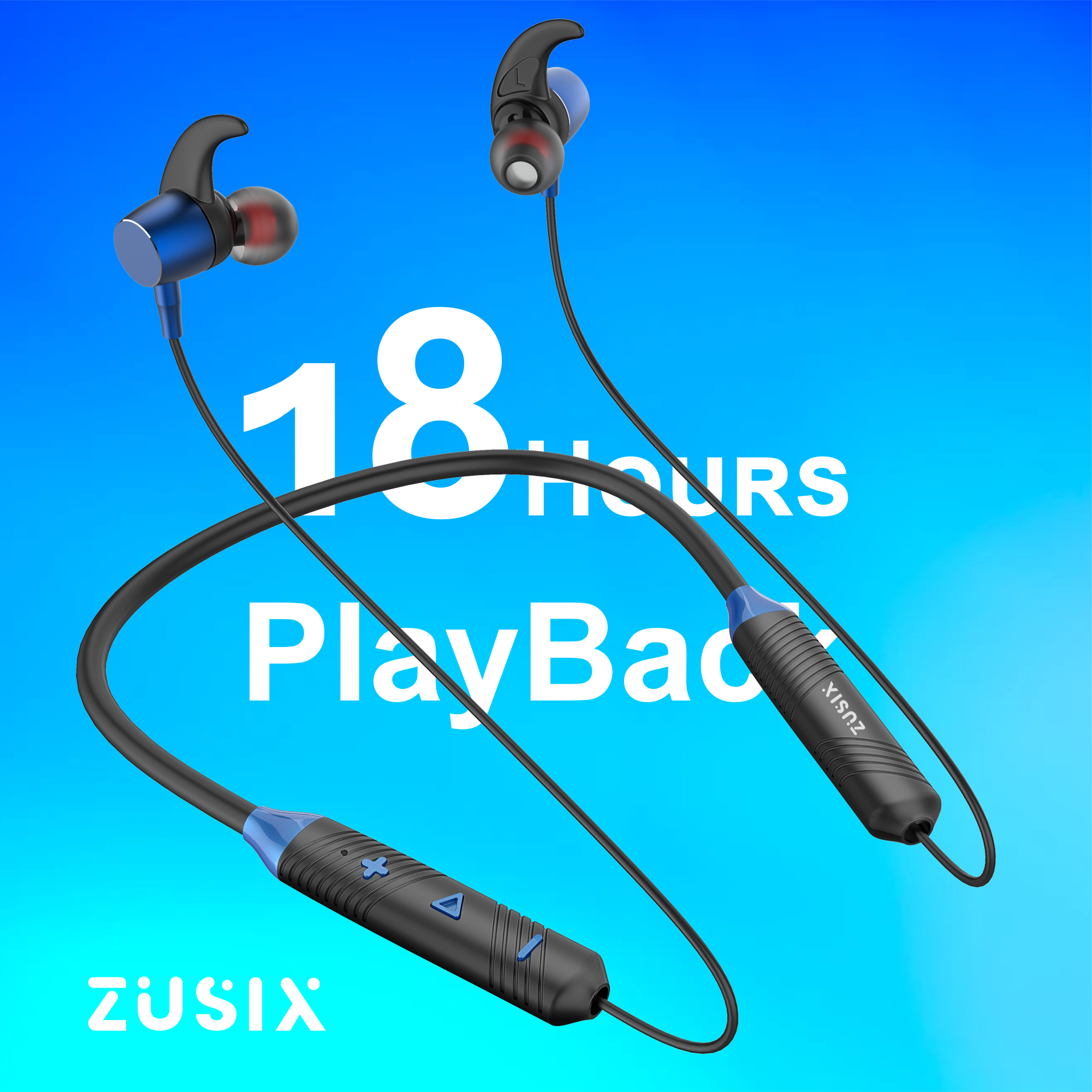 Zusix Elite 260 with 18 Hours Music Time In-Ear Wireless Neckband v5.0 Bluetooth Headset