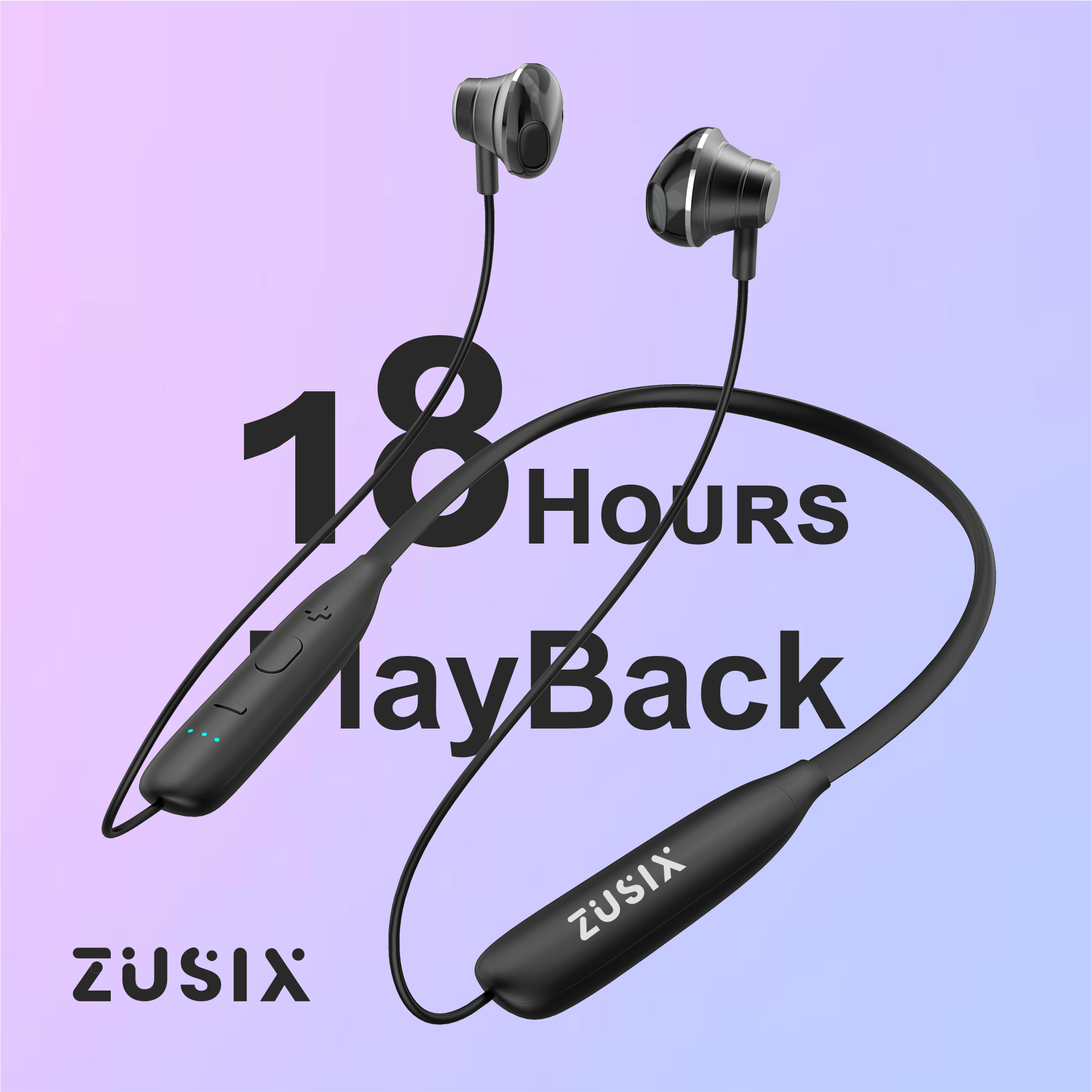 Zusix Elite 550 with 18 Hours Music Time In-Ear Wireless Neckband v5.3 Bluetooth Headset