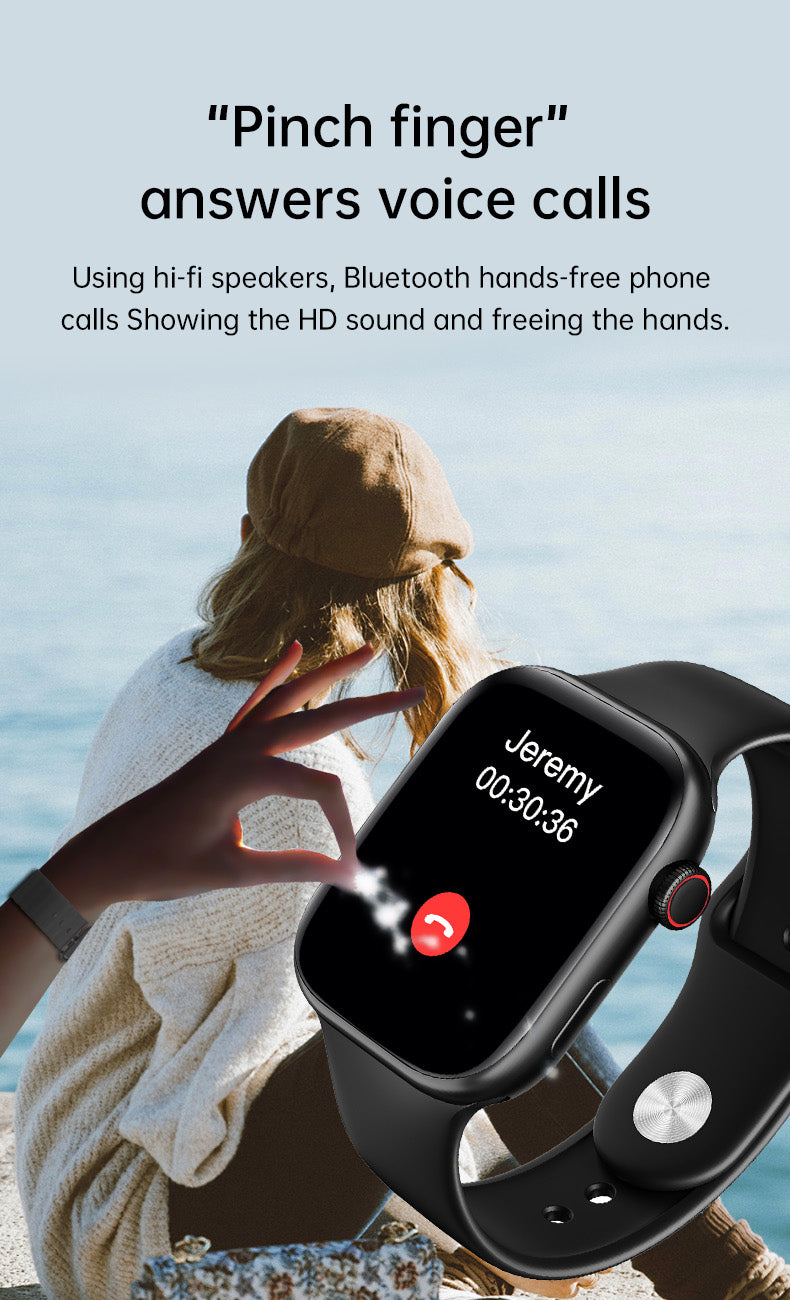 Zusix S9 Pro Smart Watch with Bluetooth Calling, AI Voice Assistance, 100 Sports Modes IP67 Rating, 240*296 Pixel High Resolution
