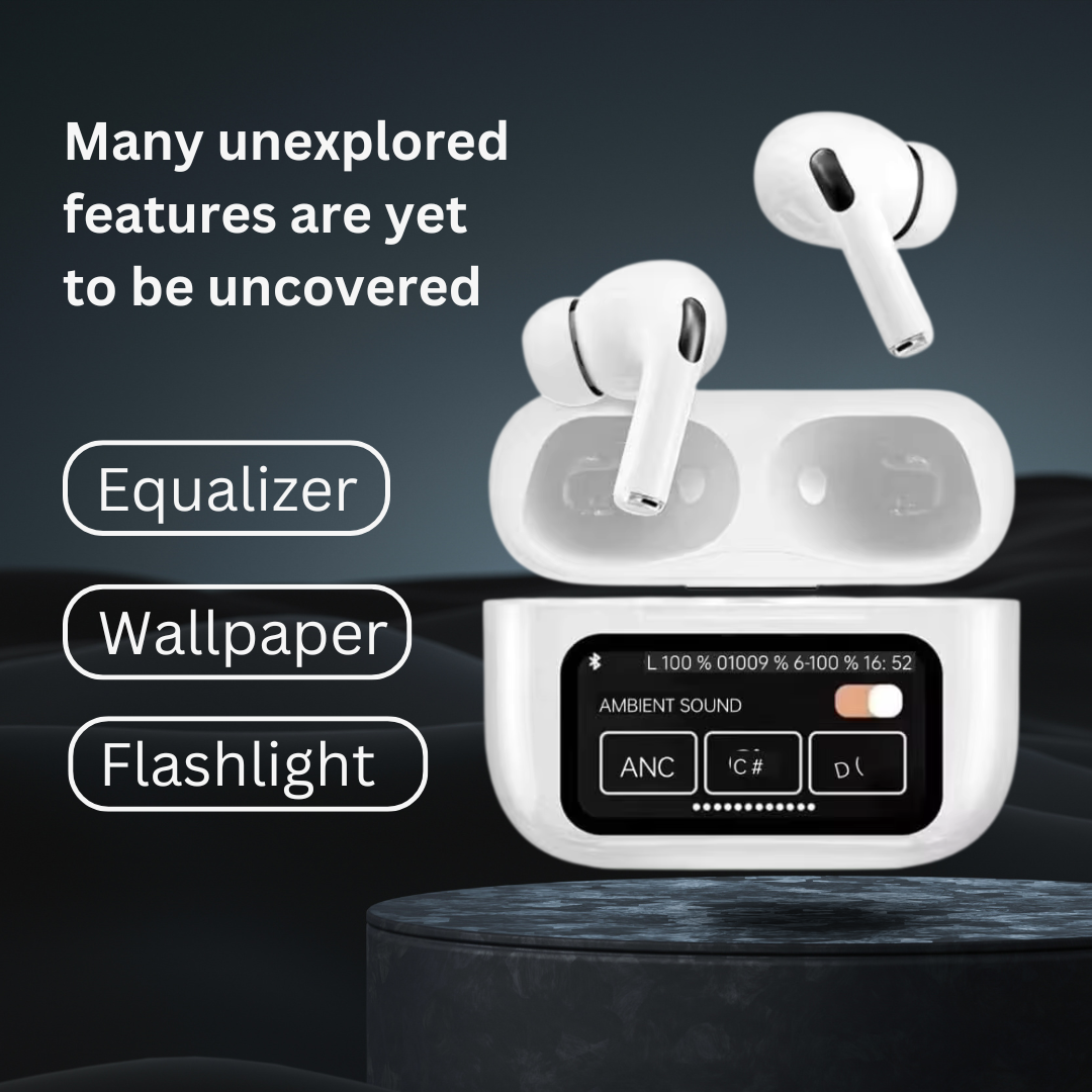 Zusix Touch Fusion 100 Screen TWS Bluetooth Earbuds with 32 db ANC+ENC and On Case Display