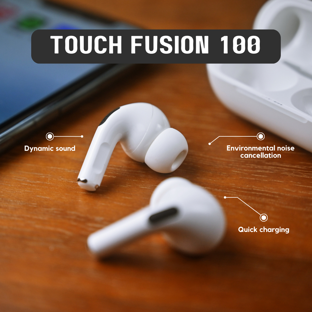 Zusix Touch Fusion 100 Screen TWS Bluetooth Earbuds with 32 db ANC+ENC and On Case Display