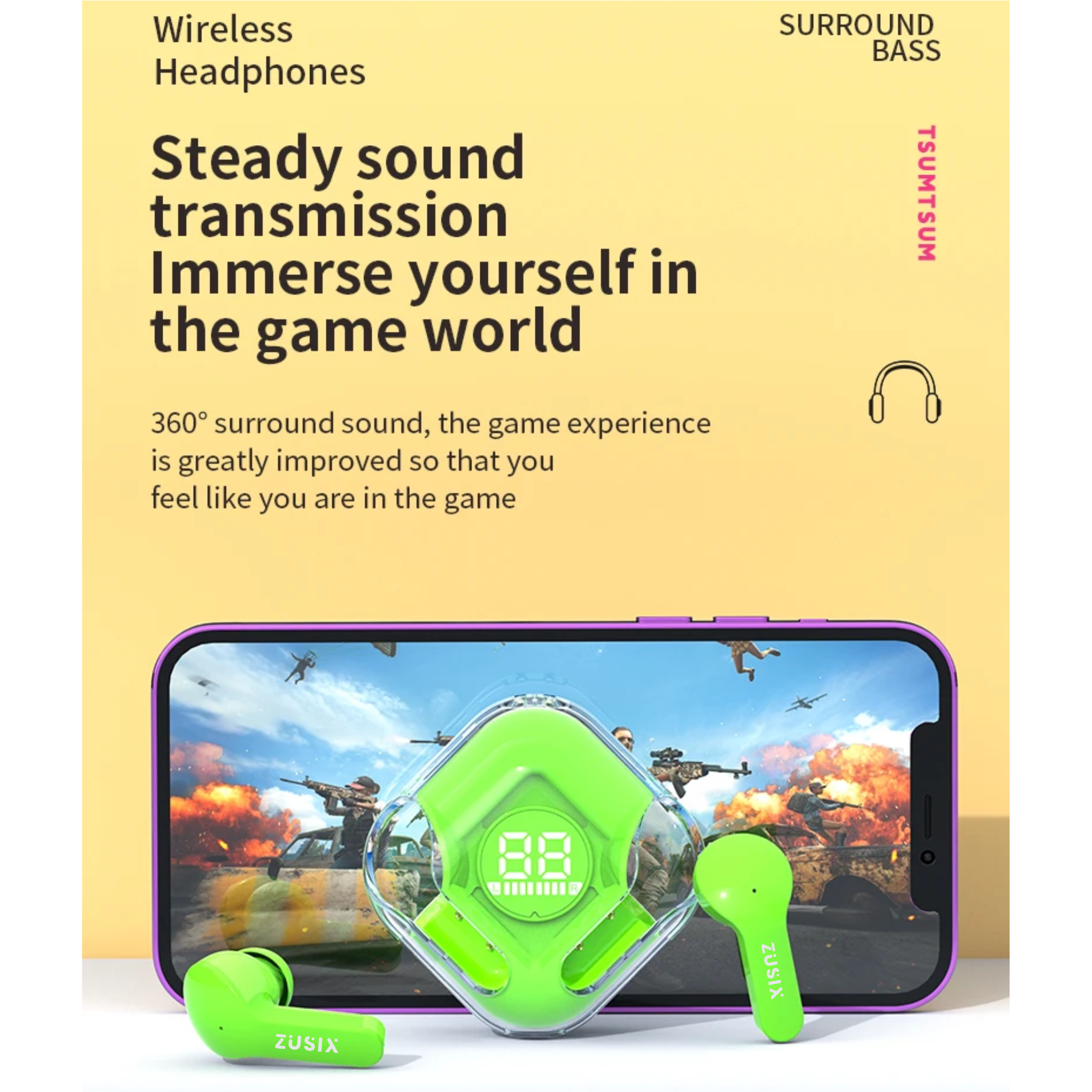 Zusix UltraPods LY80 with 40 Hours Music Time True Wireless Bluetooth Earbuds