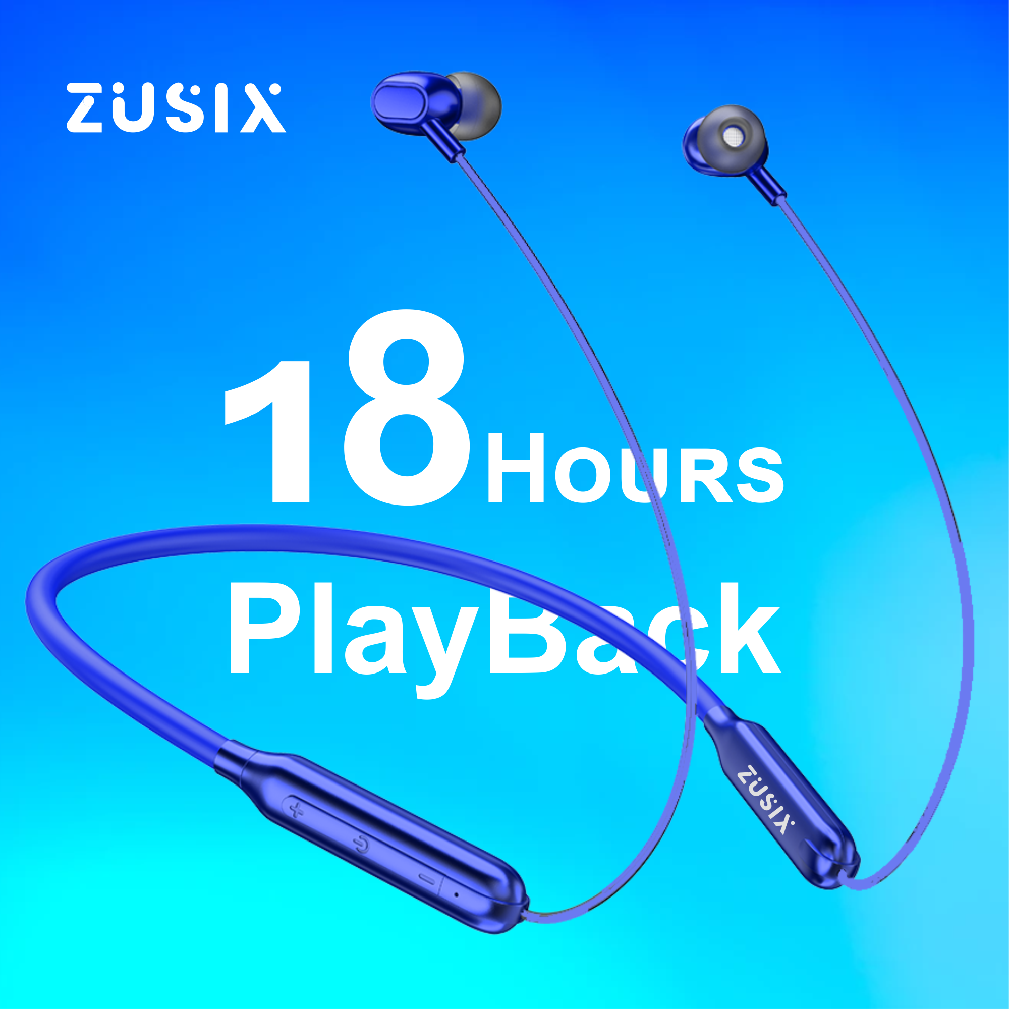 Zusix Storm 440 with 18 Hours Music Time In-Ear Wireless Neckband v5.3 Bluetooth Headset