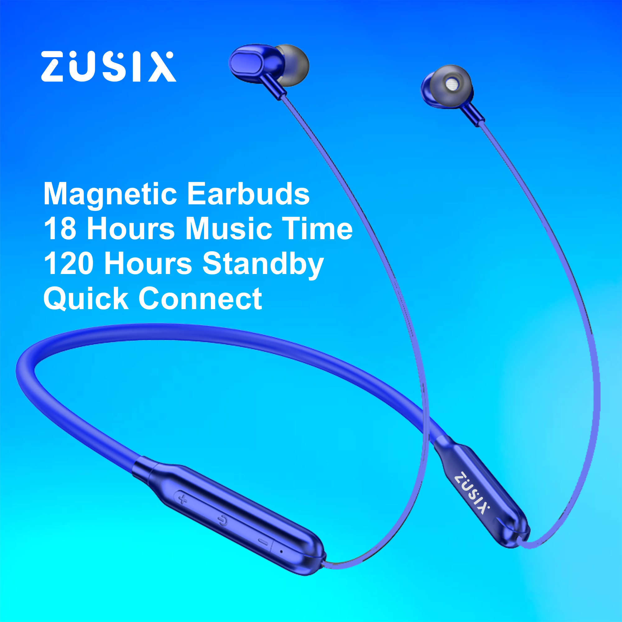 Zusix Storm 440 with 18 Hours Music Time In-Ear Wireless Neckband v5.3 Bluetooth Headset